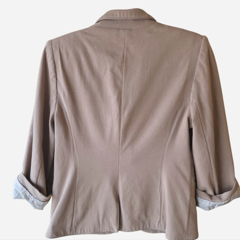 Women's Tan Blazer The Limited With Polka Dots - Picture 6 of 8